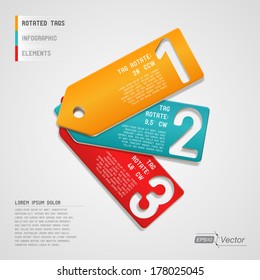 Three Infographic Tags Abstract infographic elements - EPS10 vector - organized layers