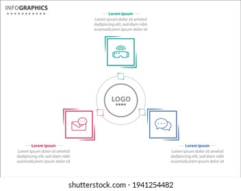 Tres elementos de infografía. Ilustración vectorial. Plantilla de negocio de vectores para presentación. Línea de tiempo con opción 3. 
Plantilla de diseño de etiquetas de vectores Infografía con iconos y 3 opciones o pasos.
