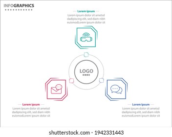 Tres elementos de infografía. Ilustración vectorial. Plantilla de negocio de vectores para presentación. Línea de tiempo con opción 3. 
Plantilla de diseño de etiquetas de vectores Infografía con iconos y 3 opciones o pasos.