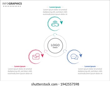 Three infographics element. Vector illustration. Vector business template for presentation. Timeline with 3 option. 
Vector Infographic label design template with icons and 3 options or steps.