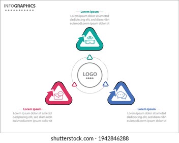 Three infographics element. Vector illustration. Vector business template for presentation. Timeline with 3 option. 
Vector Infographic label design template with icons and 3 options or steps.