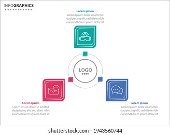Three infographics element. Vector illustration. Vector business template for presentation. Timeline with 3 option. 
Vector Infographic label design template with icons and 3 options or steps.