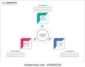 Three infographics element. Vector illustration. Vector business template for presentation. Timeline with 3 option. 
Vector Infographic label design template with icons and 3 options or steps.
