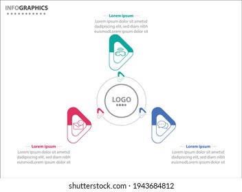 Three infographics element. Vector illustration. Vector business template for presentation. Timeline with 3 option. 
Vector Infographic label design template with icons and 3 options or steps.