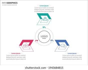 Three infographics element. Vector illustration. Vector business template for presentation. Timeline with 3 option. 
Vector Infographic label design template with icons and 3 options or steps.