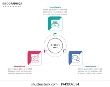 Three infographics element. Vector illustration. Vector business template for presentation. Timeline with 3 option. 
Vector Infographic label design template with icons and 3 options or steps.