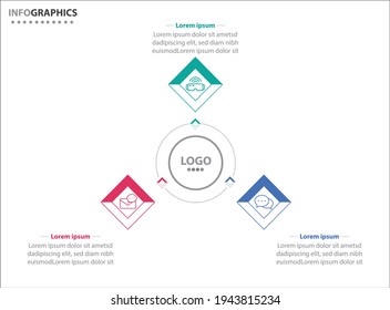 Three infographics element. Vector illustration. Vector business template for presentation. Timeline with 3 option. 
Vector Infographic label design template with icons and 3 options or steps.