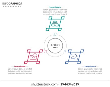 Tres elementos de infografía. Ilustración vectorial. Plantilla de negocio de vectores para presentación. Línea de tiempo con opción 3. 
Plantilla de diseño de etiquetas de vectores Infografía con iconos y 3 opciones o pasos.
