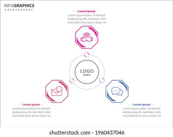 Tres elementos de infografía. Ilustración vectorial. Plantilla de negocio de vectores para presentación. Línea de tiempo con opción 3. 
Plantilla de diseño de etiquetas de vectores Infografía con iconos y 3 opciones o pasos.