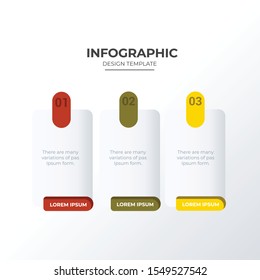 Three informational infographic template design. Business concept infograph with 3 options, steps or processes. Vector visualization can be used for workflow layout, diagram, annual report, web