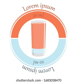 Three ingredients in cocktail ice peak. Vector illustration