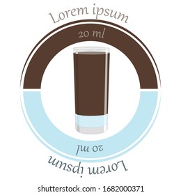 Drei Zutaten in Cocktail Rum Cola. Vektorillustration