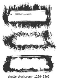 three ink banners with grunge effect