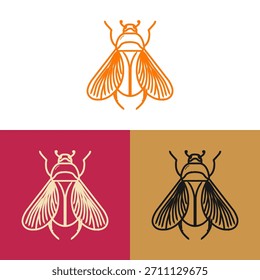 Tres ilustraciones de insectos se presentan con un estilo minimalista. Las Imágenes presentan diseños lineales con diferentes colores, establecidos en distintos tonos de fondo. Las ilustraciones pueden ser adecuadas para proyectos de Diseño gráfico, marca o uso en una variedad de necesidades de comunicación visual. Estas Imágenes se pueden utilizar para diversos Fines comerciales.