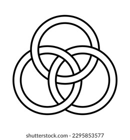 Three interlaced circles, an emblem of the Trinity. An ancient Christian symbol, representing the union of the coeternal and consubstantial persons Father, the Son Jesus Christ and the Holy Spirit.