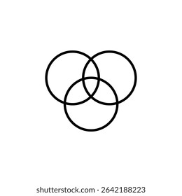 Three Interlocking Circles Representing Connection And Interdependence