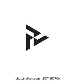 three invisible knives triangle simple symbol logo vector