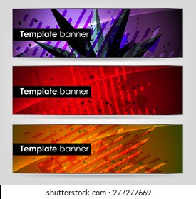 Three isolated abstract banner for site