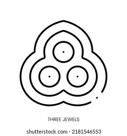 three jewels icon. Linear style sign isolated on white background. Vector illustration