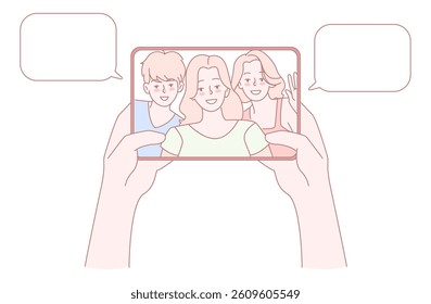 Three joyful friends excitedly capturing a fun selfie together, highlighting the essence of friendship and enjoyment