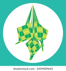 tres ketupat de comida para Ramadán eid mubarak