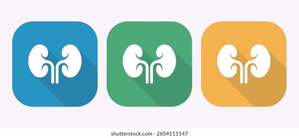 Three kidney icons representing health and medical concepts