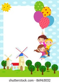  three kids and frame
