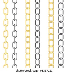 Three kind of different chain on the white