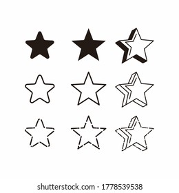 three kind of stars simple illustration design vector