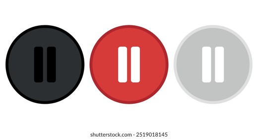 three kinds of stop and play buttons