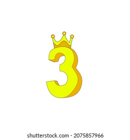 three king crowns, a combination of the number 3 and the king's crown