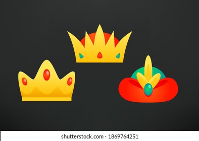 Three kings crowns vector clipart