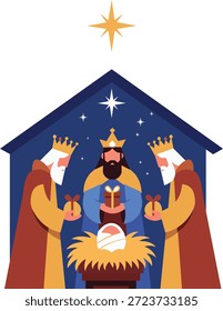 Ilustración vectorial de celebración del Día de los Reyes Magos