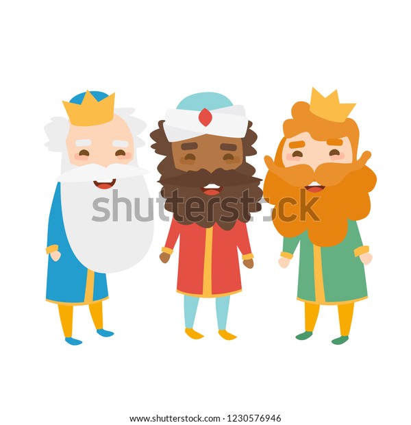 Three Kings Orient On White Background Stock Vector (Royalty Free ...