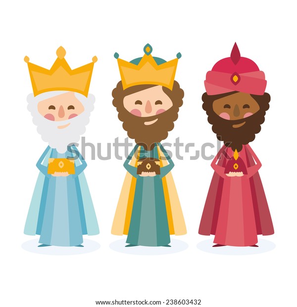 Three Kings Orient On White Background Stock Vector (Royalty Free ...