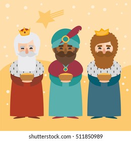 the three kings of orient on a yellow background
