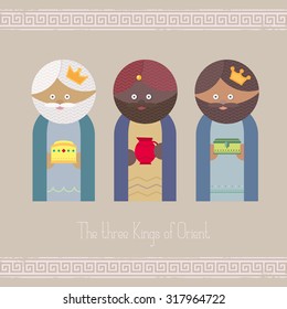 The three Kings of Orient, wise men, 3 magi vector illustration