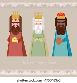 The three Kings of Orient wisemen illustration 