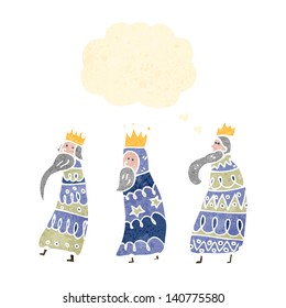 three kings retro cartoon