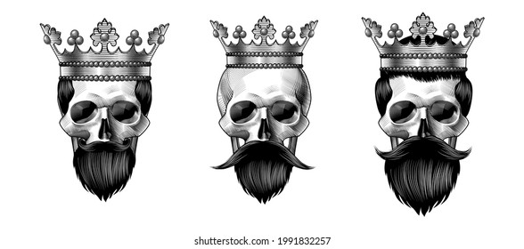 Skull with beard and crown Images, Stock Photos & Vectors | Shutterstock