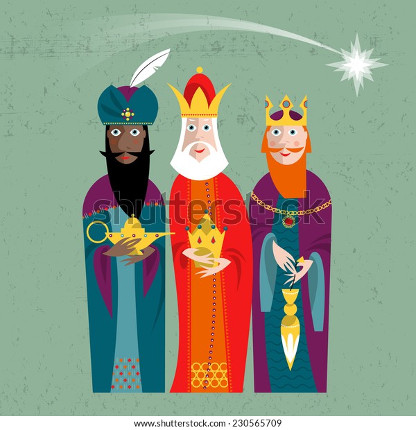 Three Kings Three Wise Menvector Illustration Stock Vector (Royalty ...