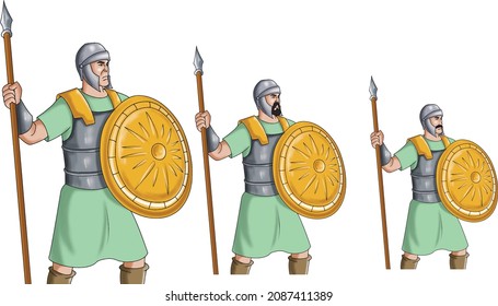 Three knights standing side by side