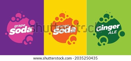 Three Label Designs for Flavored Soda