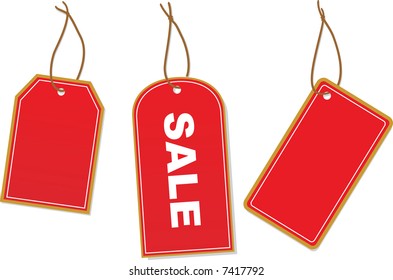 Three label with text "Sale". Vector illustration