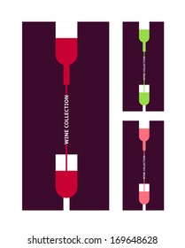 Three labels for red, white and rose wine