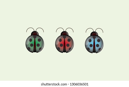 three ladybugs icons