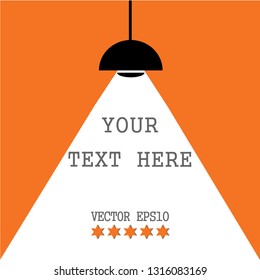Three lamp bulbs on yellow background,part of moderm interior and place for text,cartoon stock vector illustration 