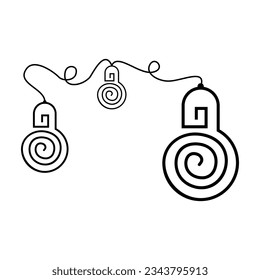 Three lamp with cable symbol vector design