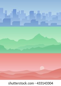 Three landscape backgrounds