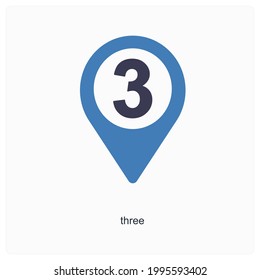 Three Lane Highway Point Icon Concept